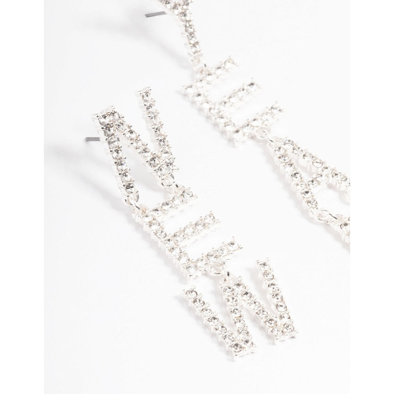 Silver New Year Drop Earrings