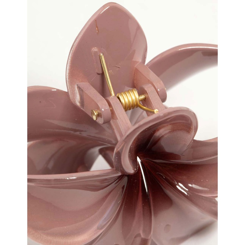Dusty Pink Frangipani Hair Claw Clip
