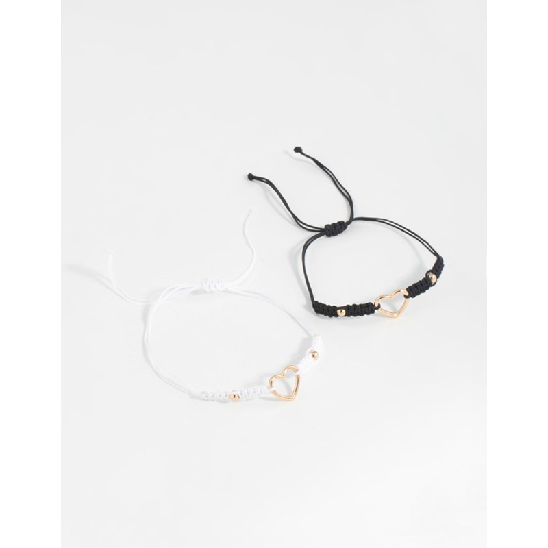 Gold Tie Heart Bracelets 2-Pack