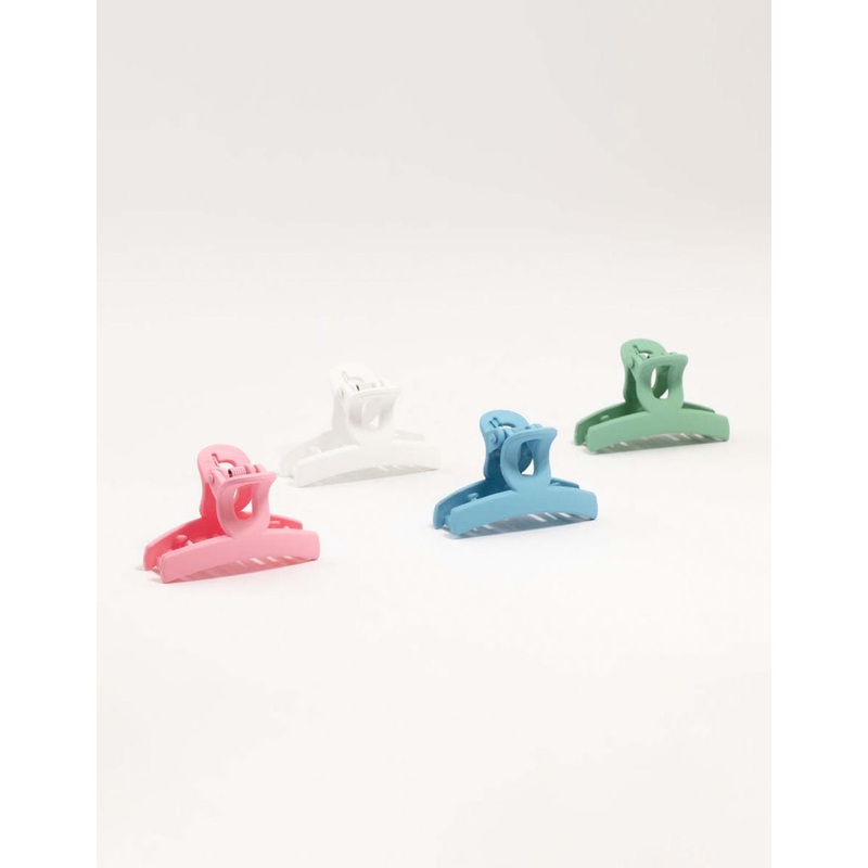 Multicoloured Small Loop Claw Clips 4-Pack