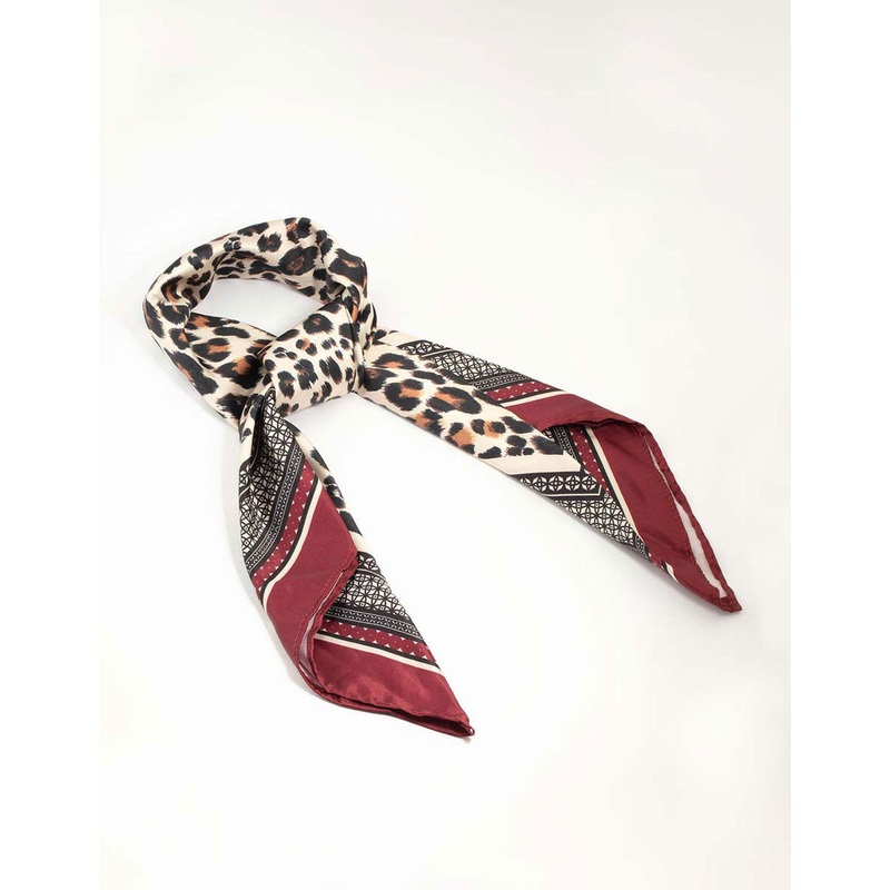 Leopard Border Fabric Scarf