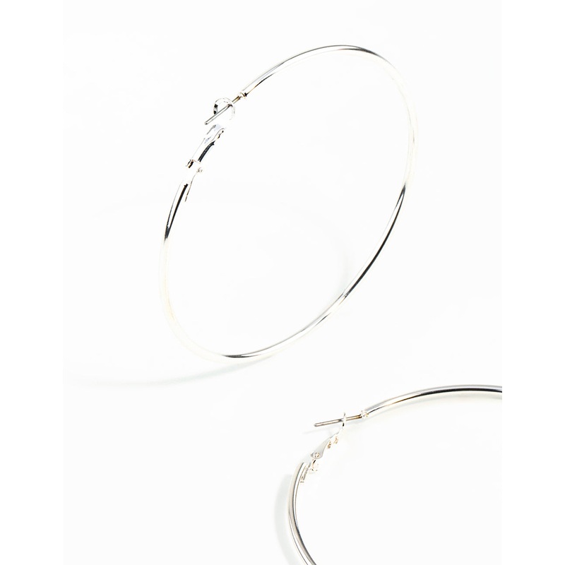 Silver Medium Hoop Earrings