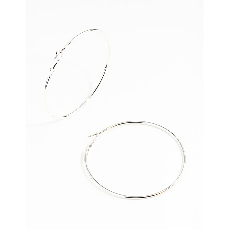 Silver Medium Hoop Earrings