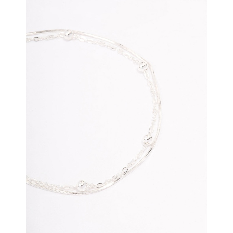 Sterling Silver Snake Chain Ball Bracelet