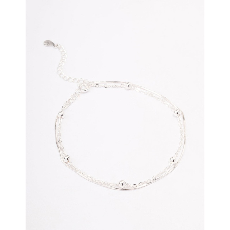 Sterling Silver Snake Chain Ball Bracelet