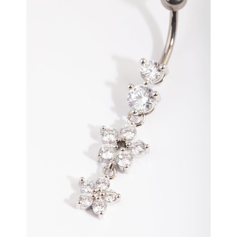 Titanium Floral Belly Bar