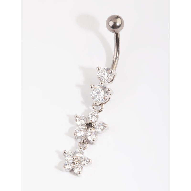 Titanium Floral Belly Bar
