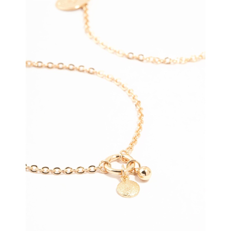 Gold Disc & Ball Toggle Charm Bracelets 2-Pack