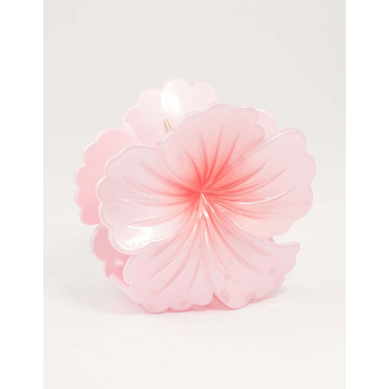 Pink Ombre Hibiscus Claw Clip