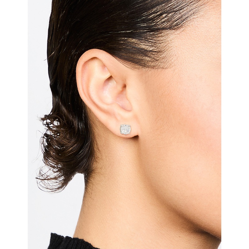 Surgical Steel Round Cubic Zirconia Claw Set Earrings