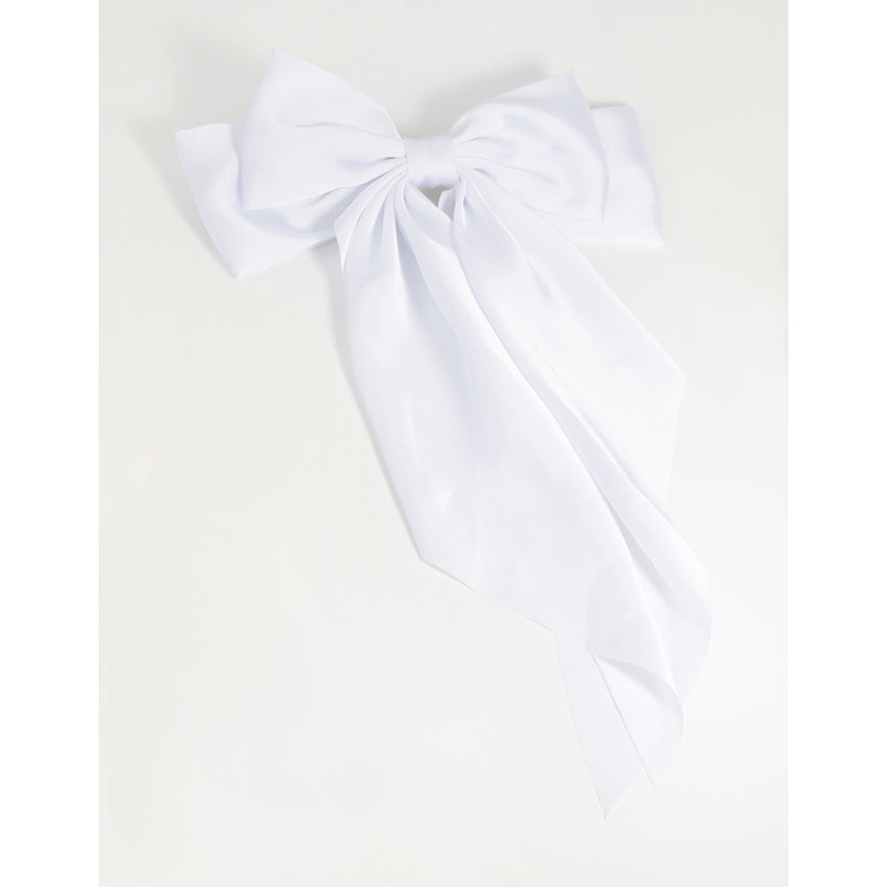 White Bow Clip