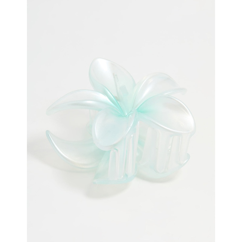 Blue Ombre Pearlised Frangipani Flower Claw Clip