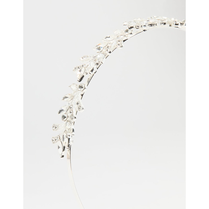 Silver Winding Leaves Headband