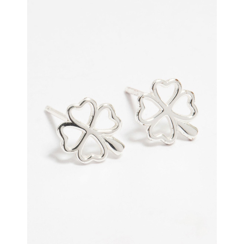 Sterling Silver Lucky Clover Stud Earrings