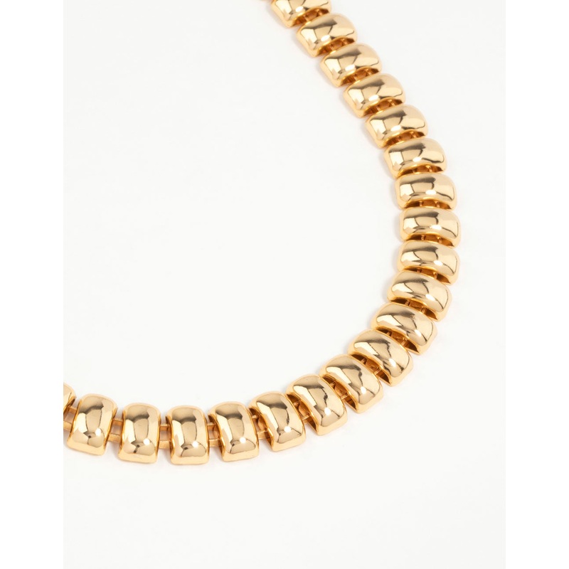 Gold Plated Textured Rectangle Necklace