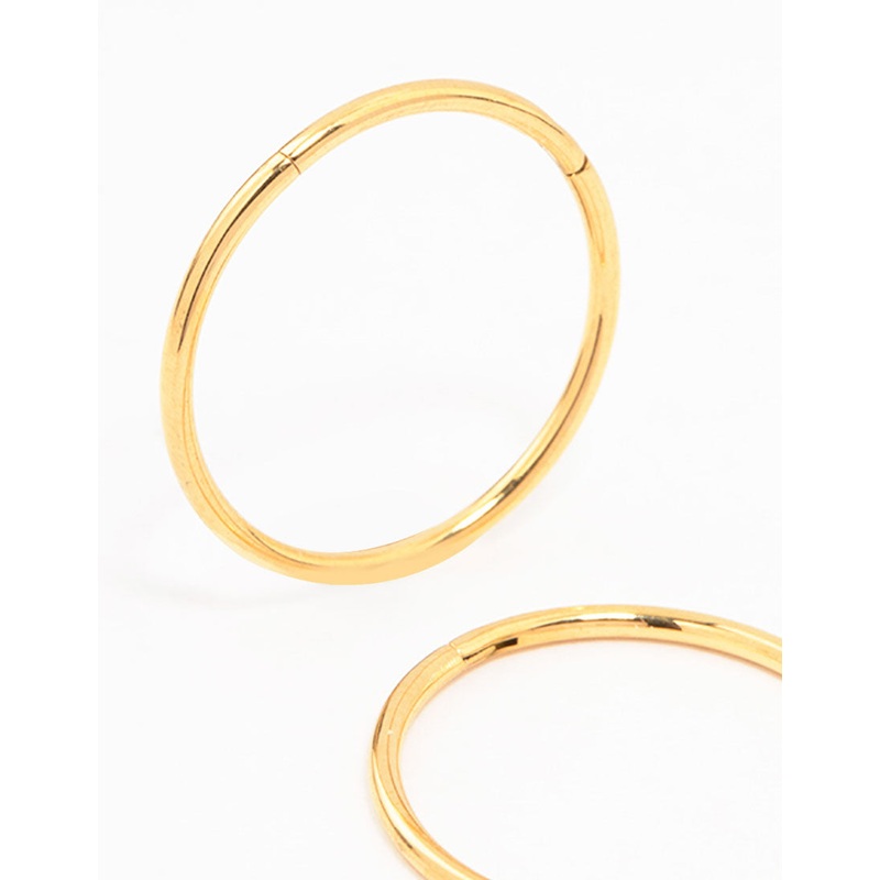 Gold Plated Titanium Sleeper Earrings 16MM