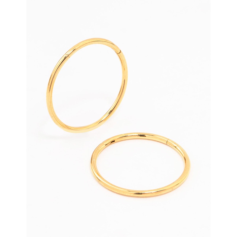 Gold Plated Titanium Sleeper Earrings 16MM