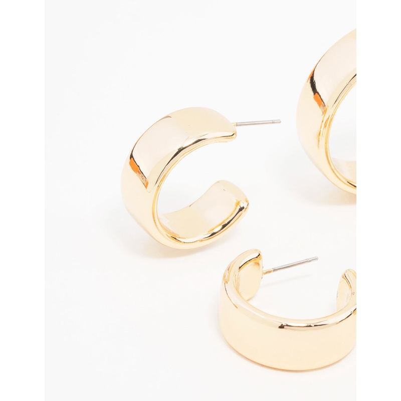 Gold Chubby Hoop Earrings 2-Pack