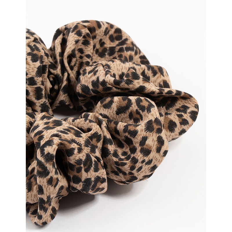 Large Fabric Leopard Print Scrunchie