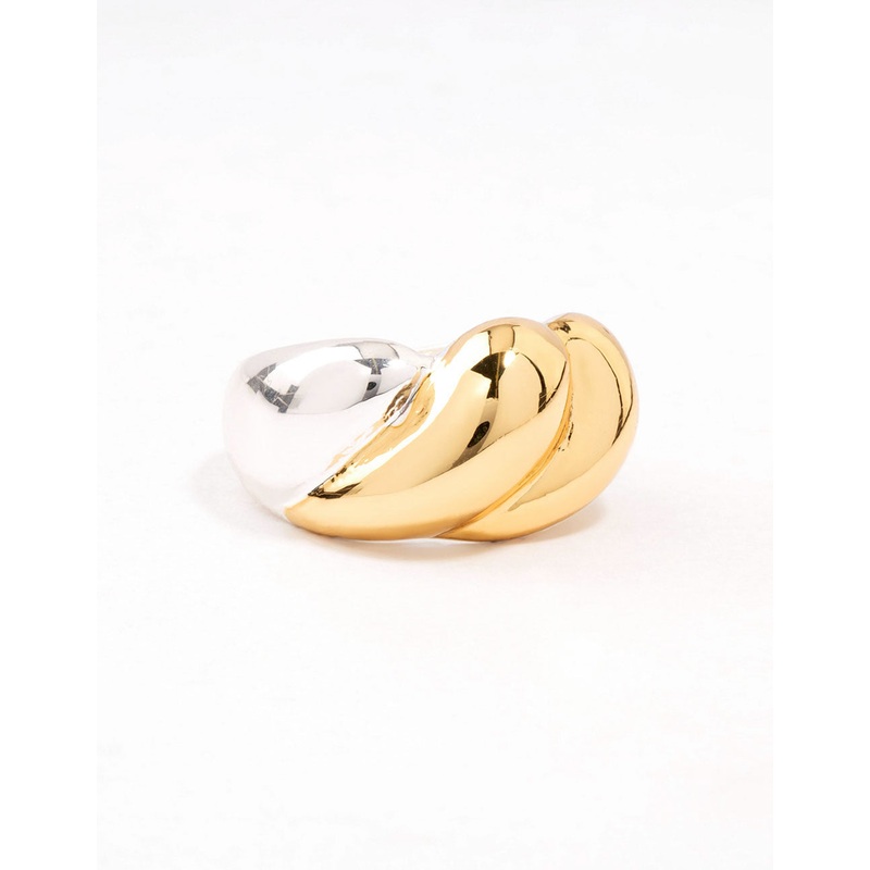 Mixed Metals  Statement Ripple Ring
