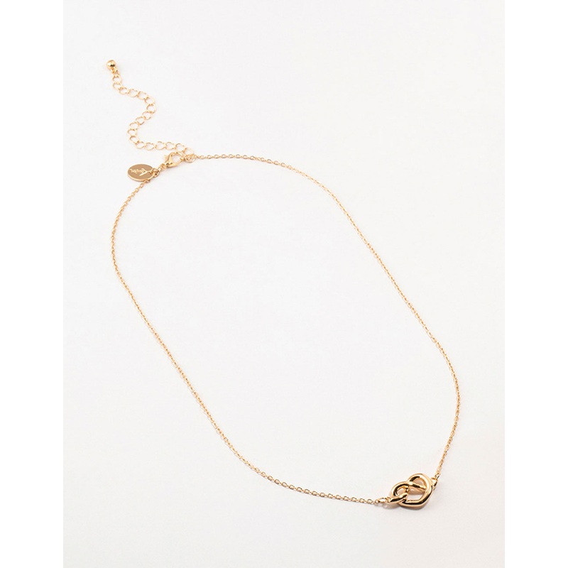 Gold Dainty Knotted Necklace|ONESIZE