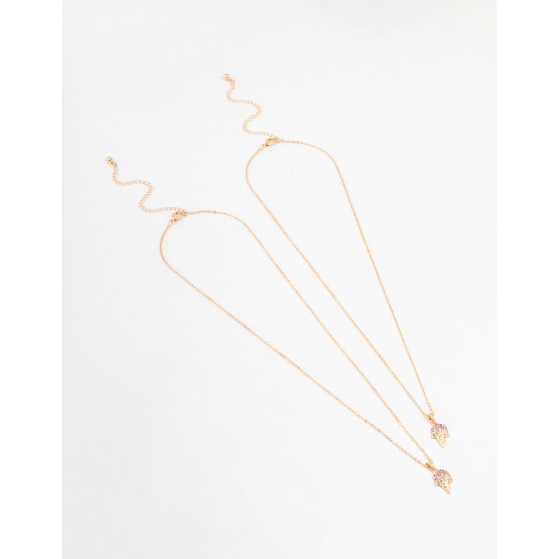 Gold Ice Cream Necklaces 2-Pack