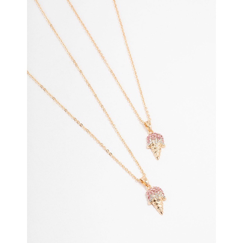 Gold Ice Cream Necklaces 2-Pack