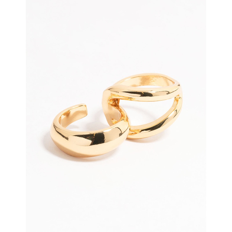 Gold Plated Looped Double Ring