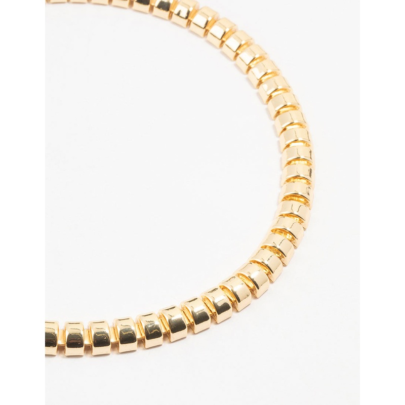 Gold Plated Rectangle Link Necklace