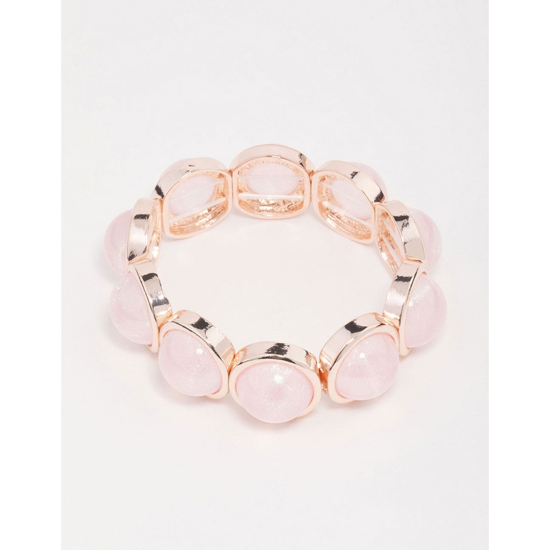 Rose Gold Pink Stone Stretch Bracelet