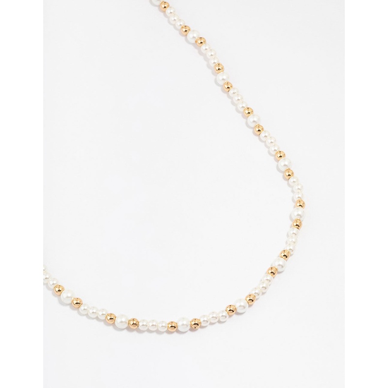 Beaded Gold And Pearl Necklace