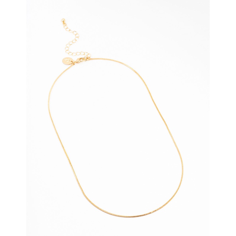 Gold Box Chain Necklace