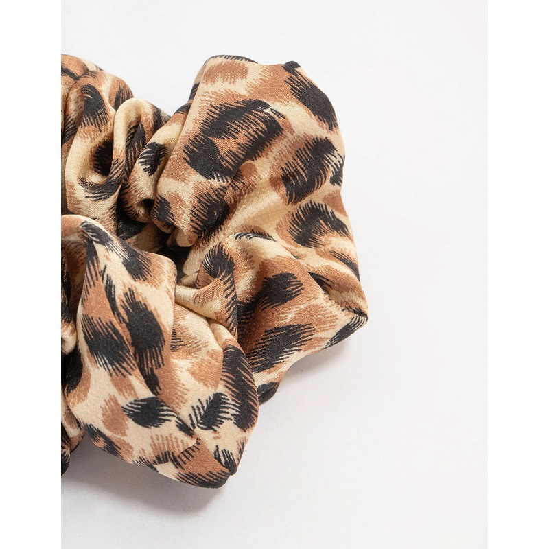 Leopard Fabric Scrunchie