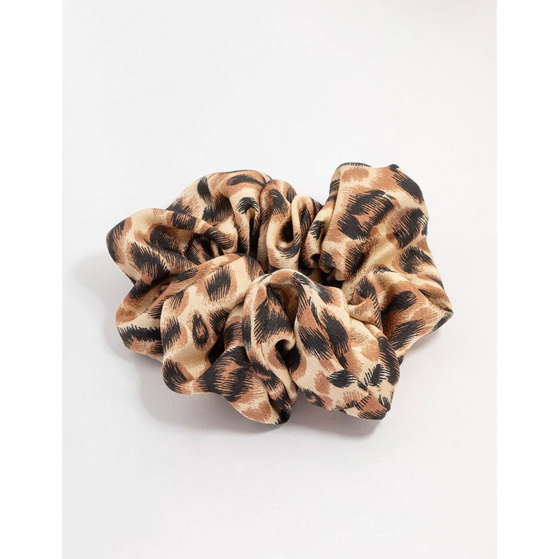 Leopard Fabric Scrunchie
