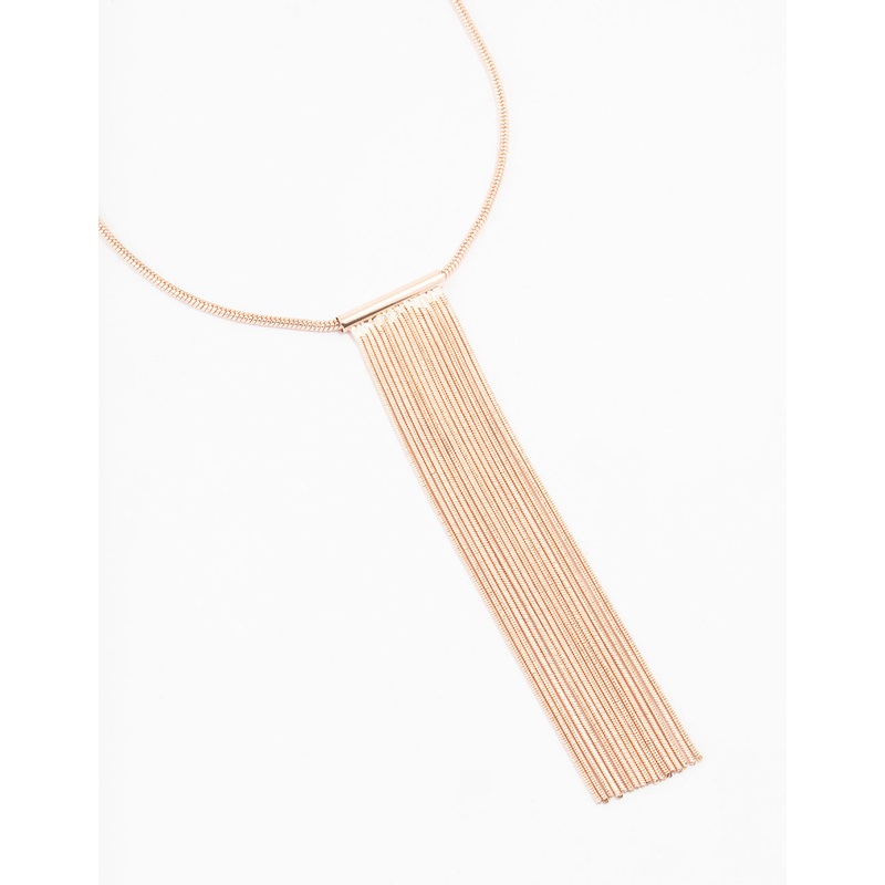 Rose Gold Tassle Chain Necklace