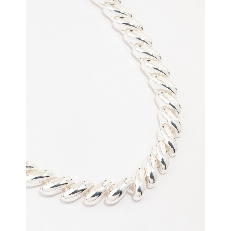 Silver Chunky Short Necklace