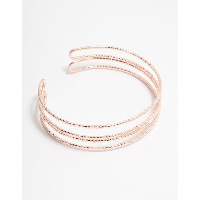 Gold Triple Wire Open Wrist Cuff