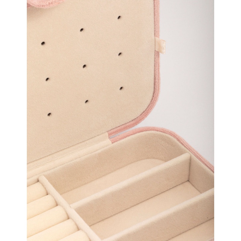 Blush Fabric Rectangular Jewellery Case