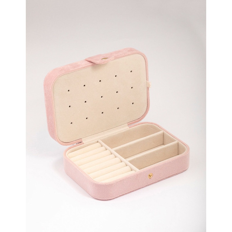 Blush Fabric Rectangular Jewellery Case
