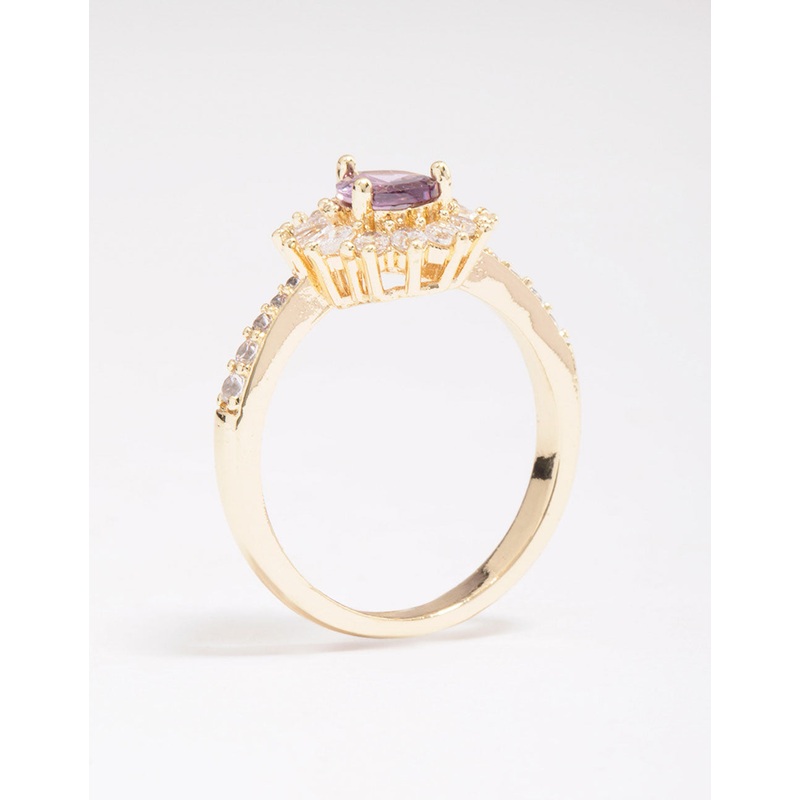 Gold Plated Regal Pear Ring|SM|ML
