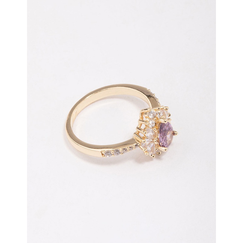 Gold Plated Regal Pear Ring|SM|ML
