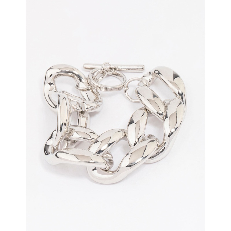 Silver Chunky Short Chain Bracelet
