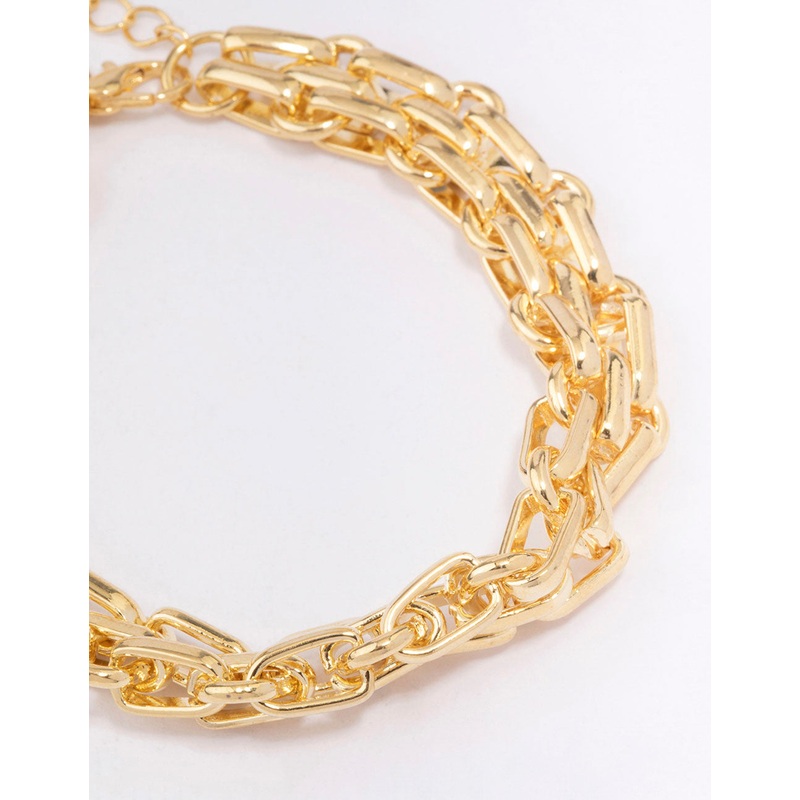 Gold Plated Chunky Weave Bracelet