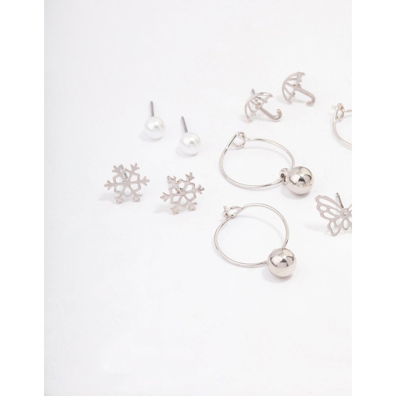 Silver Cloud & Snowflake Earring 12-Pack