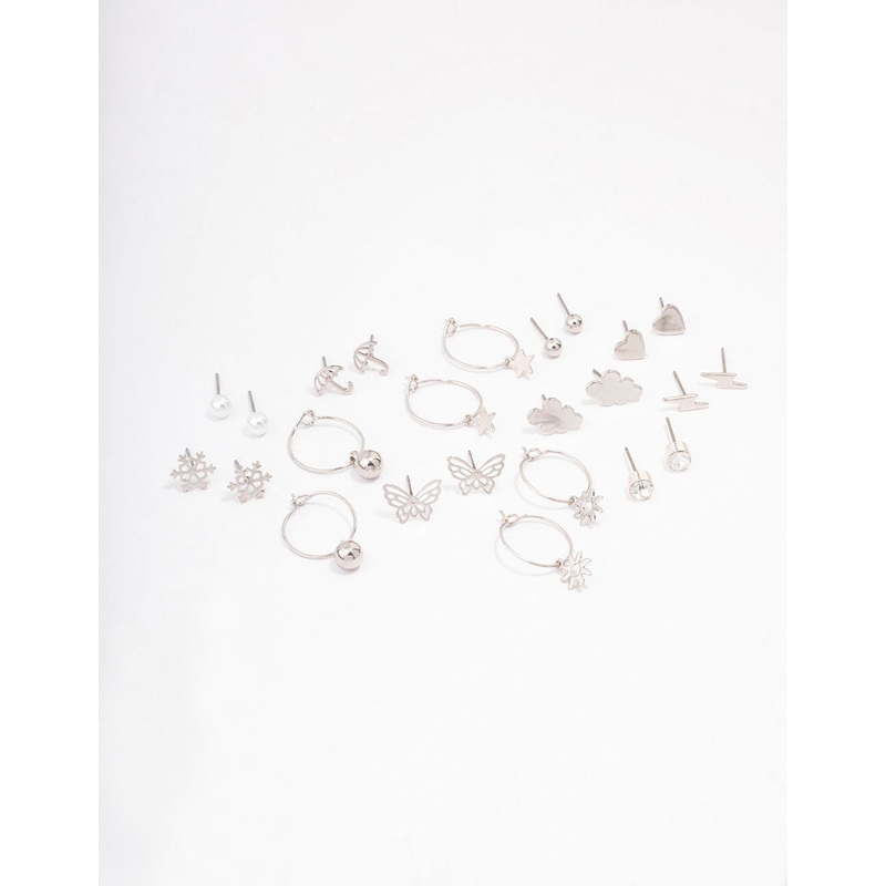 Silver Cloud & Snowflake Earring 12-Pack