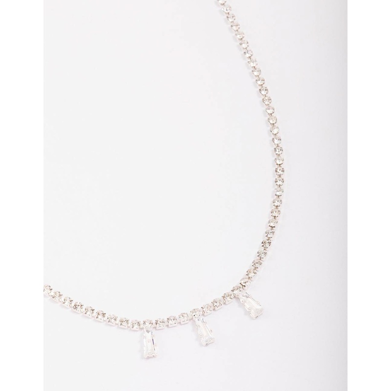 Silver Cupchain Baguette Chain Necklace