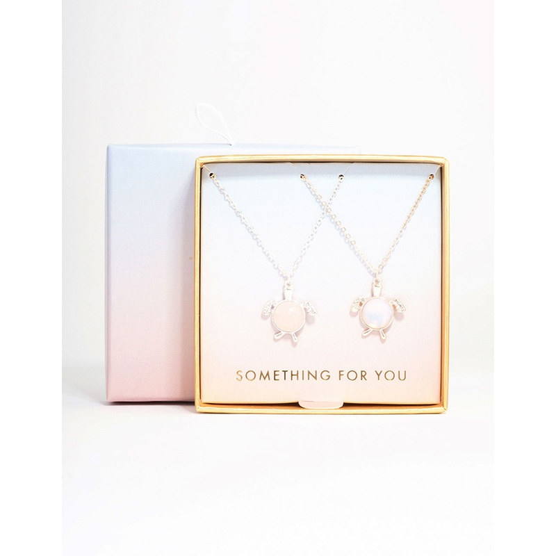 Mixed Metal Semi-Precious Turtle Necklace Pack