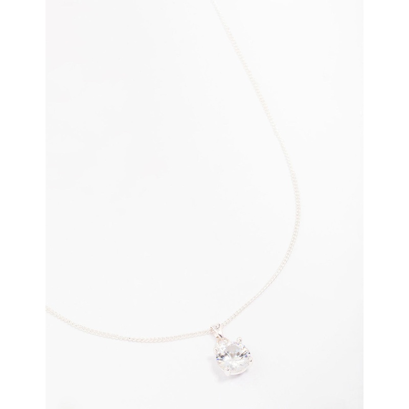 Silver Circle Diamante Necklace