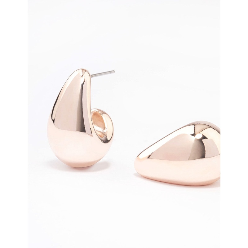 Rose Gold Plated Bubble Drop Stud Earrings