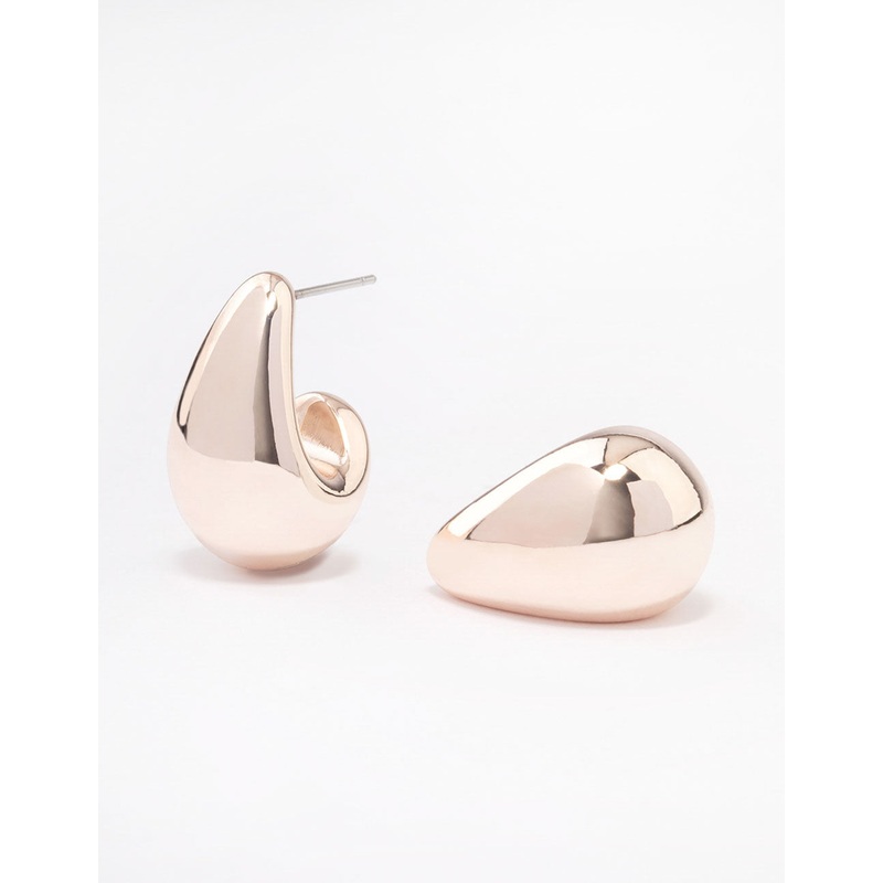 Rose Gold Plated Bubble Drop Stud Earrings